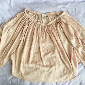 express cute pink off the shoulder top with long lantern sleeves